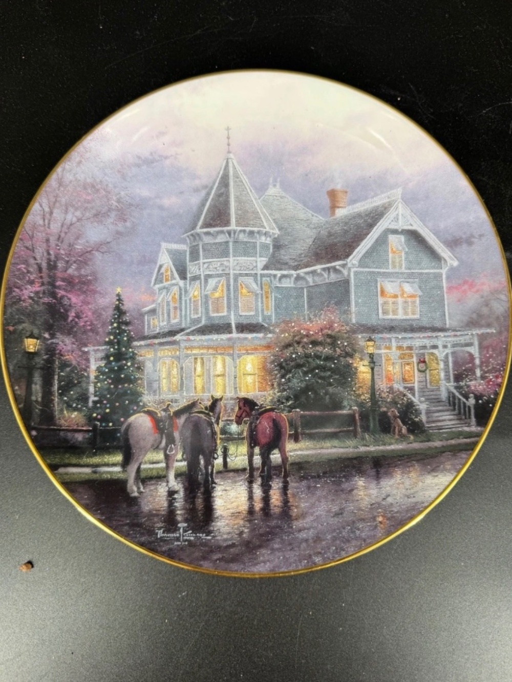 Thomas Kinkade  “A Holiday Gathering"  1993 Collector Plate